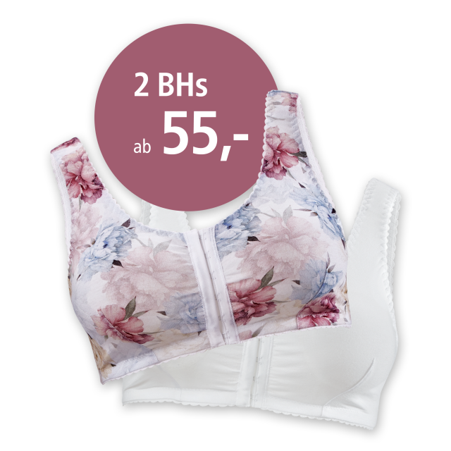 Mit dem Vorderverschluss-Bustier als Doppelpackangebot geht es blumig in den Frühling.