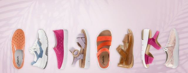 Sommerschuhe in verschiedenen Schnitten und Farben